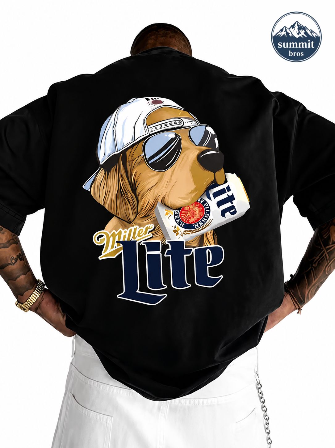 Miller Lite Beer Dog T-Shirt