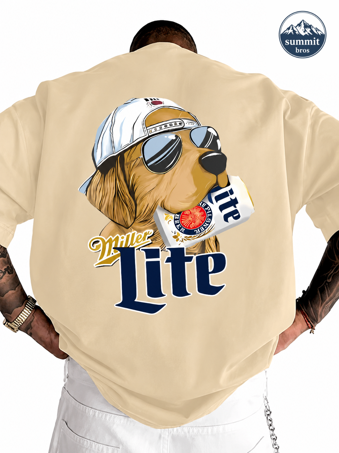 Miller Lite Beer Dog T-Shirt