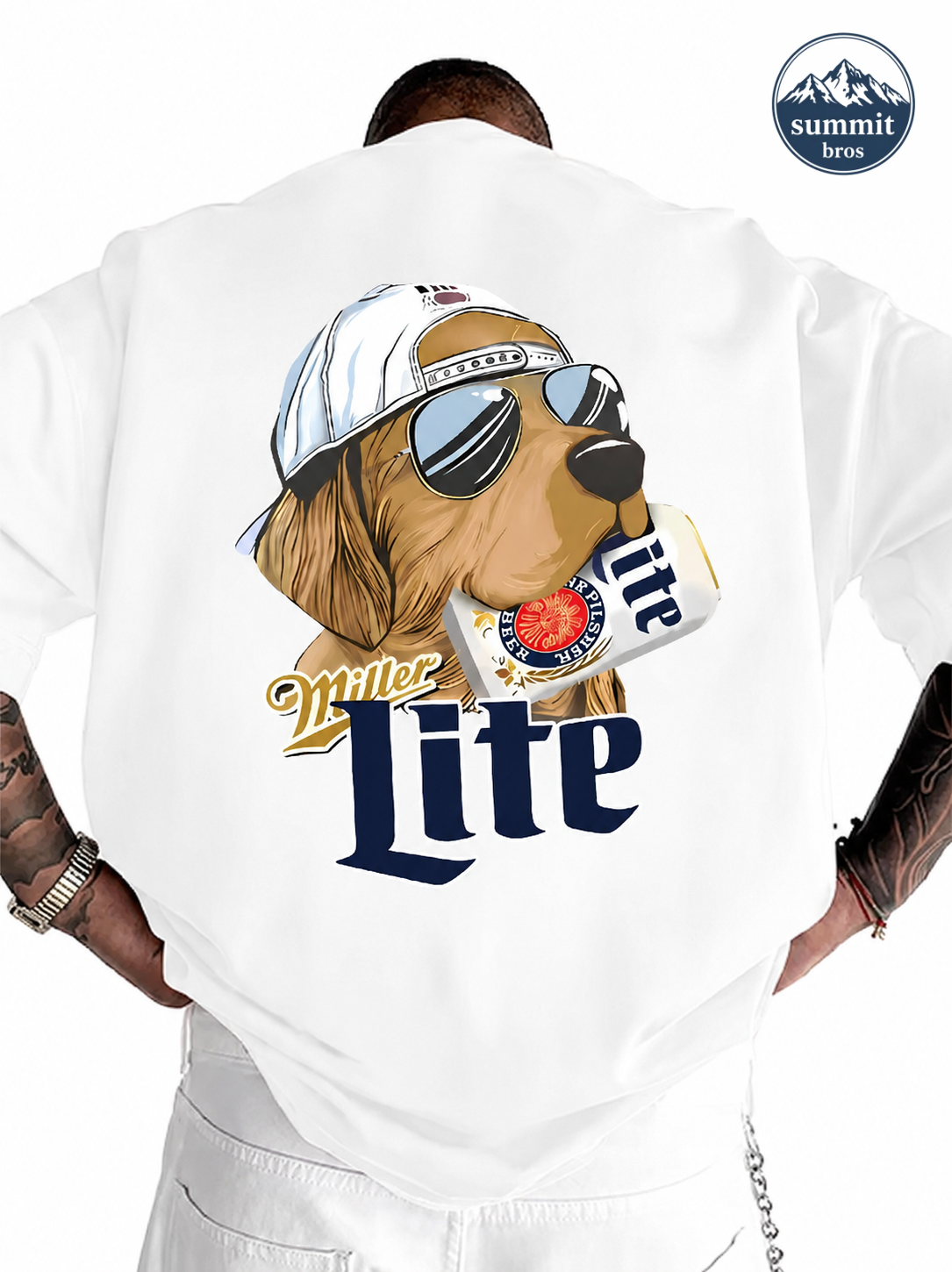 Miller Lite Beer Dog T-Shirt